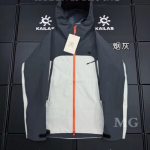 KAILAS Men's Smoke Gray Contrast Hooded Functional Jacket - Gray/White/Black Patchwork