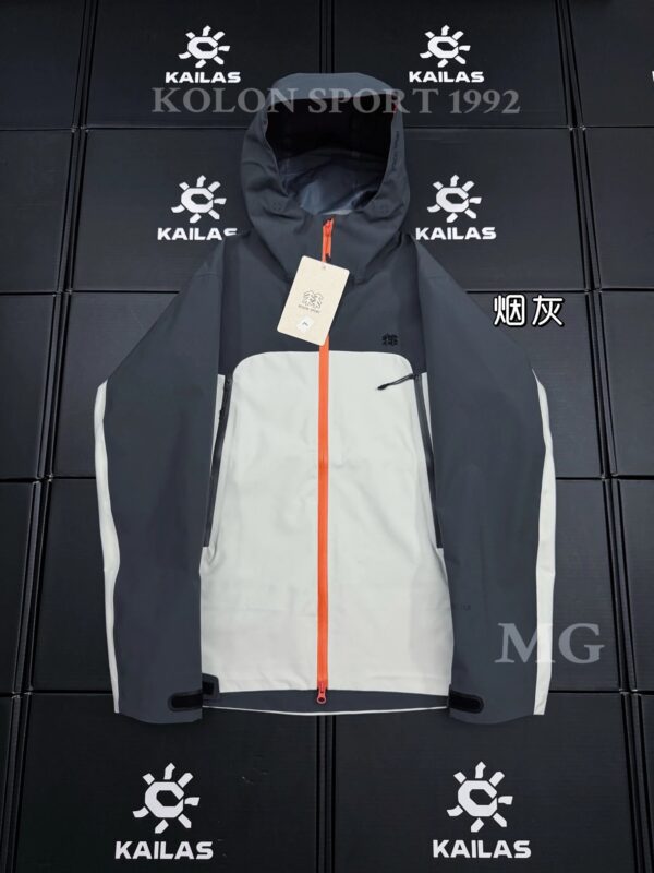 KAILAS Men's Smoke Gray Contrast Hooded Functional Jacket - Gray/White/Black Patchwork