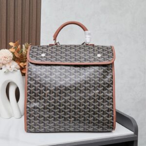 Goyard Classic Print Dark Grey-Brown Backpack - Business Commuter Style