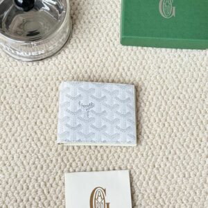 Goyard Classic Y-Stitch White-Grey Compact Wallet