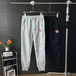 Canada Goose Black-Gray Fleece-Lined Drawstring Sweatpants