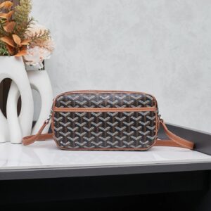 Goyard Brown-Black Monogram Camera Bag - Vintage Commuter Style