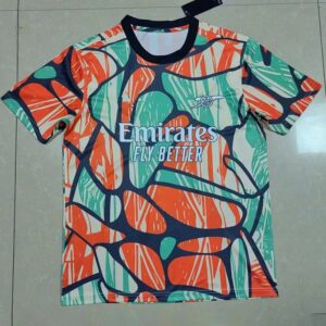 Emirates Sports T-Shirt Orange-Green Contrast Graffiti Print