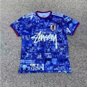 Stussy Japan Patchwork Print Jersey Blue Retro