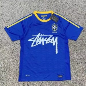 Stussy Brazil collaboration blue jersey street sports style
