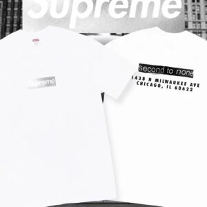 Supreme White T-Shirt Streetwear Classic Logo Print