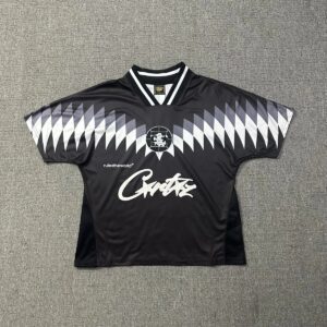CorteizJersey Geometric Sawtooth Pattern Black Short-Sleeve Jersey