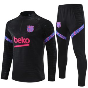 OtherJersey Barcelona Soccer Training Set Black Blue Pink Stripes