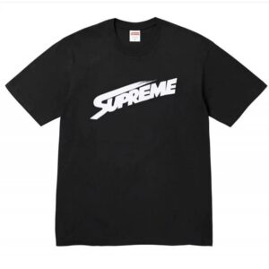 Supreme Black Classic Logo Loose-Fit Crew Neck Short-Sleeve T-Shirt