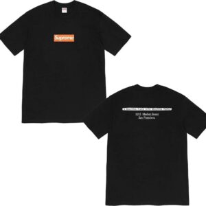Supreme Black Box Logo San Francisco Address Print T-Shirt