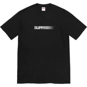 Supreme Black Striped Gradient Logo Short-Sleeve T-Shirt