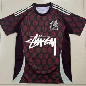 Stussy AEROBEAST Burgundy Polka Dot Print Retro Jersey