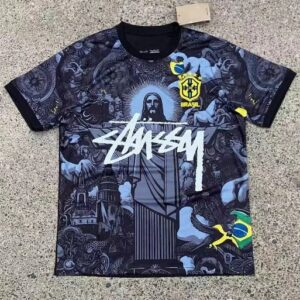 Stussy Brazil Black Art Print Street Graffiti T-Shirt