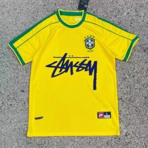 Stussy Brazil team collaboration yellow short-sleeve jersey