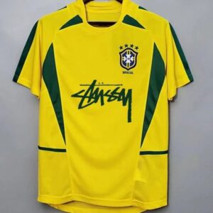 Stussy Brazil-Themed Retro Jersey Yellow & Green Patchwork