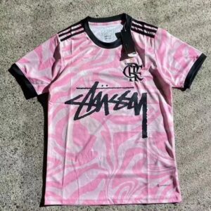 Stussy Jersey Pink Camouflage Print Street Graffiti Style