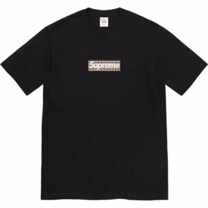 Supreme Box Logo Black Plaid Print T-Shirt