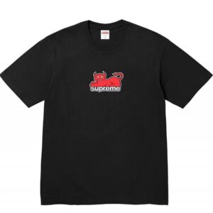 Supreme Black Little Devil Print T-Shirt Streetwear