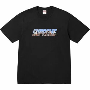 Supreme Black City Print Logo Loose T-Shirt