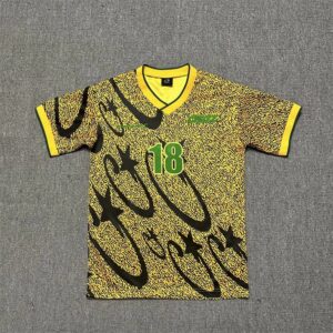 CorteizJersey No. 18 Yellow & Black Contrast Streetwear Jersey