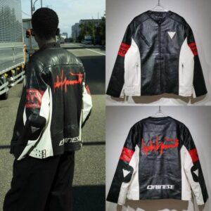 DAINESE Motorcycle Leather Jacket Black/Red/White