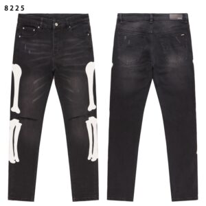 AMIRI bone-pattern graffiti jeans black