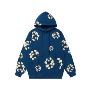 Denim Tears Cotton Printed Hoodie Blue