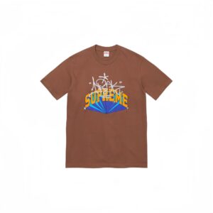 Supreme Brown Graffiti Logo Short-Sleeve T-Shirt Streetwear