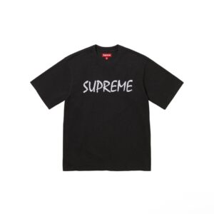 Supreme Classic Logo Print Black Loose T-Shirt