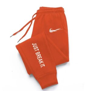 Nike Orange Deconstructed Logo Tapered Sweatpants