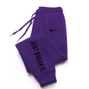 Nike Purple Cuffed Sweatpants Street Chic Letter Print