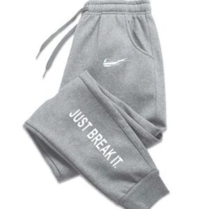 Nike Gray Tapered Sweatpants with Letter Print