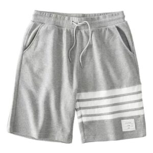 Gray Waffle Stripe Streetwear Shorts