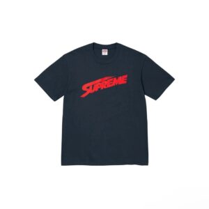 Supreme Classic Logo Print Navy Cotton T-Shirt