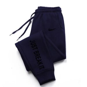 Nike Navy Sweatpants Street Drawstring Cuffed Letter Print