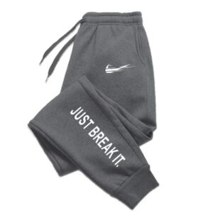 Nike Gray Sweatpants with Tapered Legs for Casual Street Style