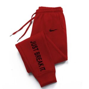 Nike Red Tapered Pants JUST BREAK IT. Letter Print