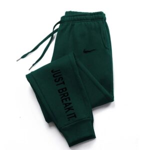 Nike Dark Green Tapered Sweatpants Side Logo Casual Wear