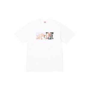 Supreme White T-Shirt Colorful Patchwork Letter Print