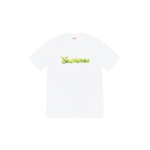 Supreme White T-Shirt with Green Logo