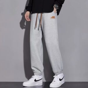 Gray Loose-Fit Cuffed Casual Pants - Streetwear Brand