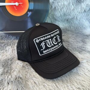 Chrome Hearts FUCK Trucker Cap Black