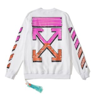 Off-White Arrow Graffiti Style White Hoodie