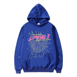 SP5DER Spider Web Street Hoodie Blue
