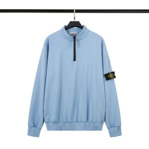 Stone Island Casual Half-Zip Sweatshirt Light Blue