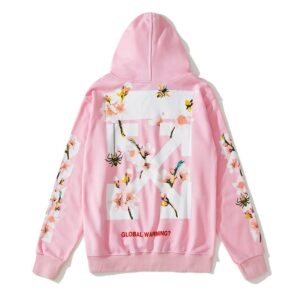 Off-White Sakura Print Hoodie - Pink