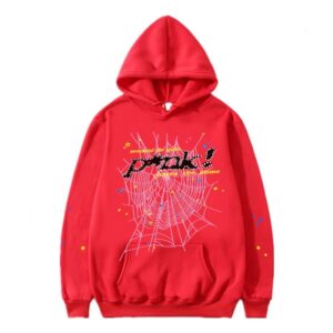 SP5DER Spider Web Series Streetwear Hoodie - Red