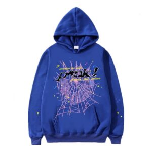 SP5DER Spider Web Street Style Sweatshirt - Blue