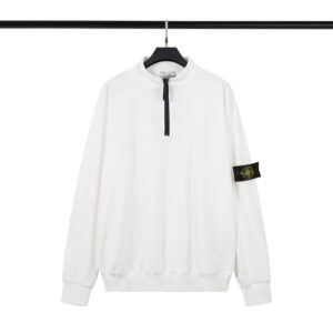 Stone Island Workwear Half-Zip Sweatshirt in White