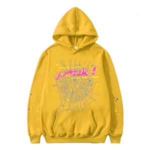 SP5DER Spider Web Street Style Hoodie - Yellow
